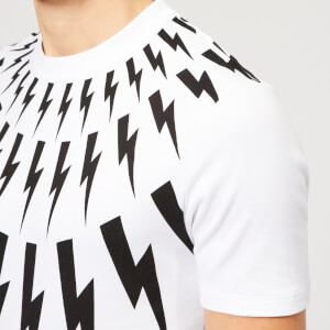 Neil Barrett Men's Fair Isle Lightning Bolt T-Shirt - White