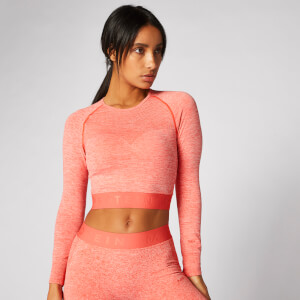 Inspire Seamless Crop Top - Hot Coral - XS