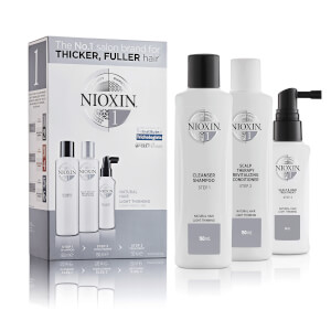 Tratamiento de 3 pasos para pérdida leve de cabello no teñido System Trial Kit 1 for Natural Hair with Light Thinning de NIOXIN