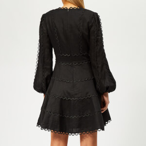 Zimmermann Women s Heathers Flounce Short Dress Noir Coggles
