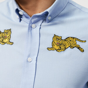 KENZO Men's Jumping Tiger Oxford Shirt - Light Blue | Coggles