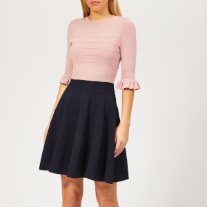 Ted Baker Women s Dyana Frill Knitted Dress Dusky Pink TheHut