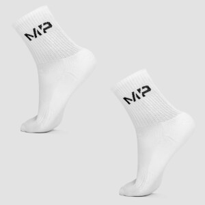 MP Men's Essentials Crew Socks - White (2 Pack)
