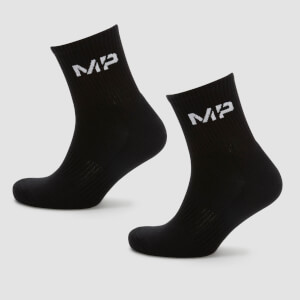 MP Men's Essentials Crew Socks - สีดำ (2 Pack)