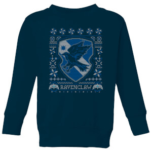 Harry Potter Ravenclaw Crest Kids Christmas Sweatshirt Navy IWOOT UK