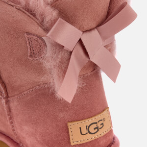 UGG Women s Mini Bailey Bow II Sheepskin Boots Pink Dawn Allsole