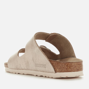 Birkenstock Women s Arizona Big Buckle Suede Slim Fit Double Strap Sandals Washed Metallic Rose Gold Allsole