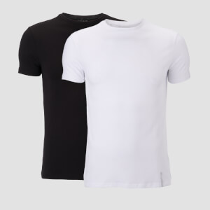 เสื้อยืดคอกลม Men's Luxe Classic Crew - Black/White (2 แพ็ค)