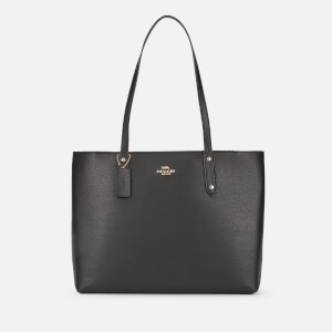 Coach Women s Polished Pebble Leather Central Tote Bag Gold Black Coggles