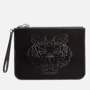 KENZO Women s Patent Tiger A4 Pouch Black