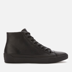 HUGO Men s Zero Grained Leather Hi Top Trainers Black UK 7 Allsole