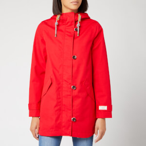 Joules Women s Coast Mid Length Waterproof Jacket Red TheHut