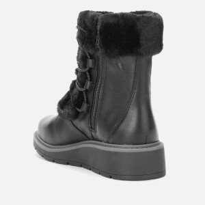 Clarks Women s Ivery Jump Leather Winter Boots Black Allsole