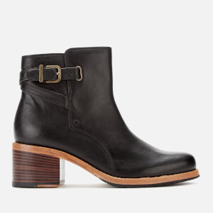 Clarks Women s Clarkdale Jax Leather Heeled Ankle Boots Black UK 3 Allsole