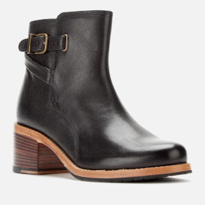 Clarks Women s Clarkdale Jax Leather Heeled Ankle Boots Black Allsole
