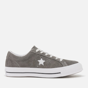 Converse Men s One Star Vintage Suede Ox Trainers Carbon Grey White Black Allsole