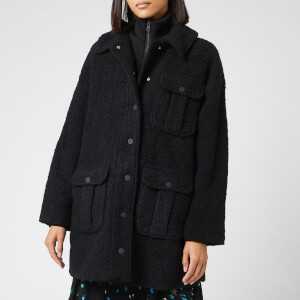 Ganni Women s Boucle Wool Coat Black Coggles