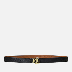 Lauren Ralph Lauren Women's Reversible 20 Skinny Belt - Black/Lauren Tan