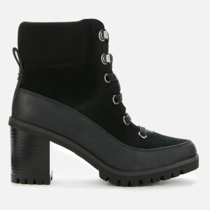 UGG Women s Redwood Lace up Heeled Boots Black Allsole