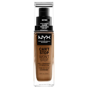 NYX Professional Makeup Can't Stop Won't Stop Full Coverage Liquid Foundation 30ml (Various Shades)