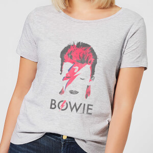 Privación tienda Perforación David Bowie Aladdin Sane Distressed Women's T-Shirt - Grey Clothing - Zavvi  US