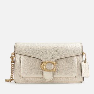 Coach Women s Metallic Leather Tabby Chain Crossbody Platinum