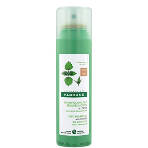 KLORANE Champú seco purificante con ortiga para cabellos castaños-oscuros grasos 150ml