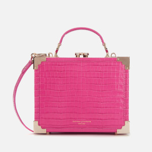 Aspinal of london The trunk bag！ The Trunk in Black Patent Croc | Aspinal of London