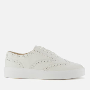 Clarks Women s Hero Leather Brogue Trainers White Allsole