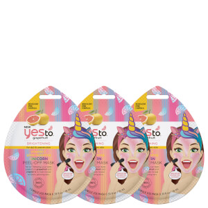 yes to Grapefruit Vitamin C Glow-Boosting Unicorn Single Use Peel-Off Mask (Pack of 3)