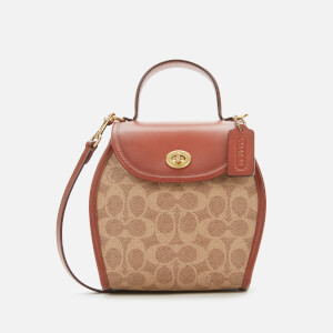 Turnlock curved top handle sale crossbody in signature canvas