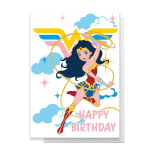 Wonder Woman Geburtstagskarte Von Wee Blue Coo – Strichmännchen-Design, 17,5 X 12,5 Cm, Mit Persönlicher Nachricht