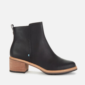 TOMS Women s Marina Leather Heeled Ankle Boots Black Allsole