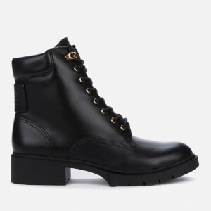 Coach Women s Lorimer Leather Lace Up Boots Black Allsole