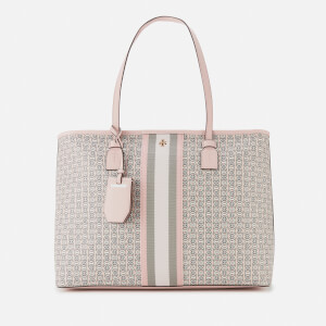 Tory Burch Women s Gemini Link Canvas Top Zip Tote Bag Coastal Pink Gemini Link