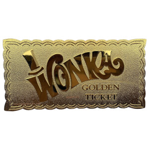 Willy Wonka 24k Gold Plated Winning Ticket Limited Edition Replica