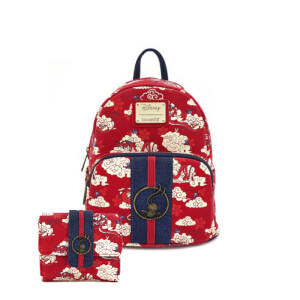 Loungefly Disney Mulan Mushu Cloud Mini Pu Backpack and Wallet Set
