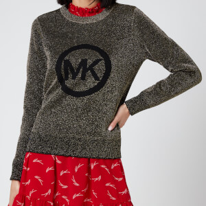 MICHAEL Michael Kors Women s MK Metallic Sweater Black Gold TheHut