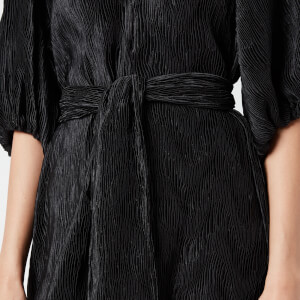 Ganni pleated deals satin dress