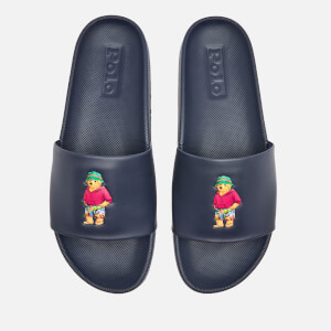 Polo Ralph Lauren Men s Cayson Beach Bear Slide Sandals Newport Navy Beach Bear Allsole