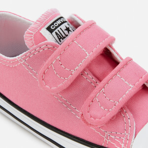 Pink on sale velcro converse