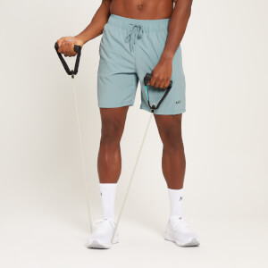 MP Training 樸質系列 線性圖樣男士運動短褲 - 冰藍