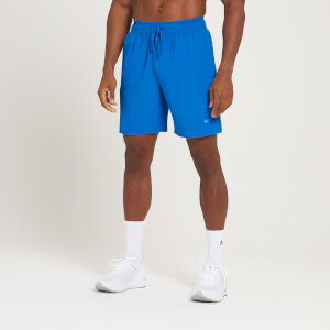 MP Training 樸質系列 線性圖樣男士運動短褲 - 真實藍
