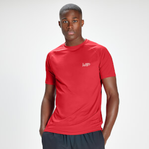 MP Мъжка спортна тениска с къс ръкав, знак и текст Infinity - ярко червена
