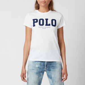 Tシャツ・カットソー POLO RALPH LAUREN Woman T-Shirt White 211965107 001 Polo Ralph Lauren Women Cotton V-neck Logo Tee (L, White) at
