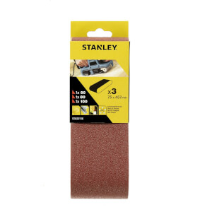 Stanley Belt Sander Belts 75x457 Mixed - STA33116-XJ