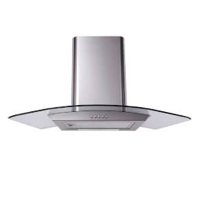 Matrix MEP901SS Curved Glass Chimney Cooker Hood 90cm Stainless Steel