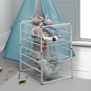 3 Wire Baskets Storage Tower