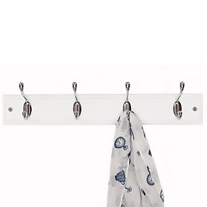 White and chrome coat hooks best sale