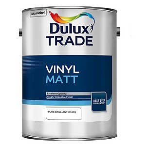 Dulux Trade Vinyl Matt Emulsion Paint Pure Brilliant White - 5L
